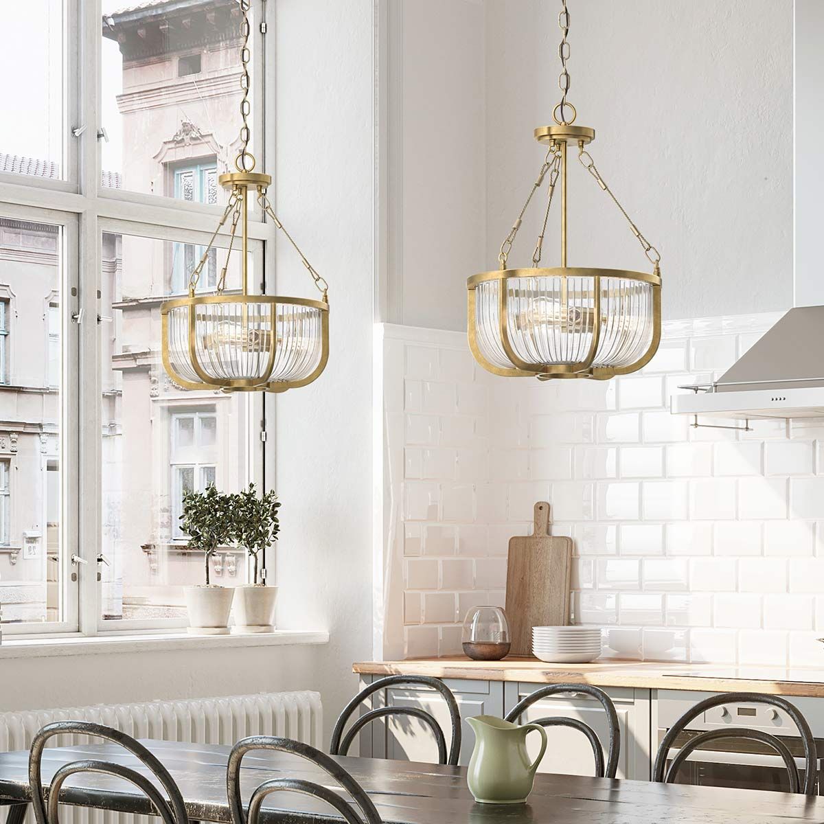 Quintiesse Roux 3 Light Pendant SemiFlush