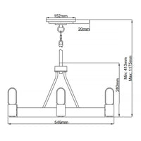 Quintiesse Silas 4 Light Pendant SemiFlush