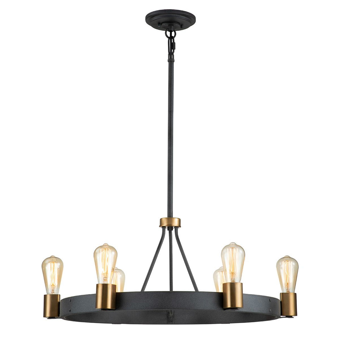 Silas 6 Light Semi-Flush Pendant Light Elstead 1