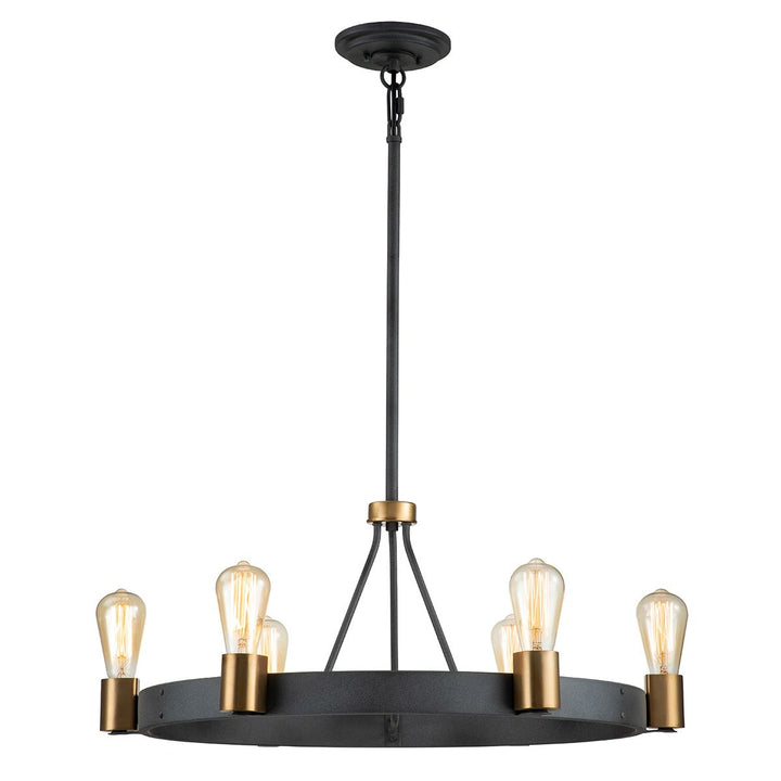 Silas 6 Light Semi-Flush Pendant Light Elstead 1
