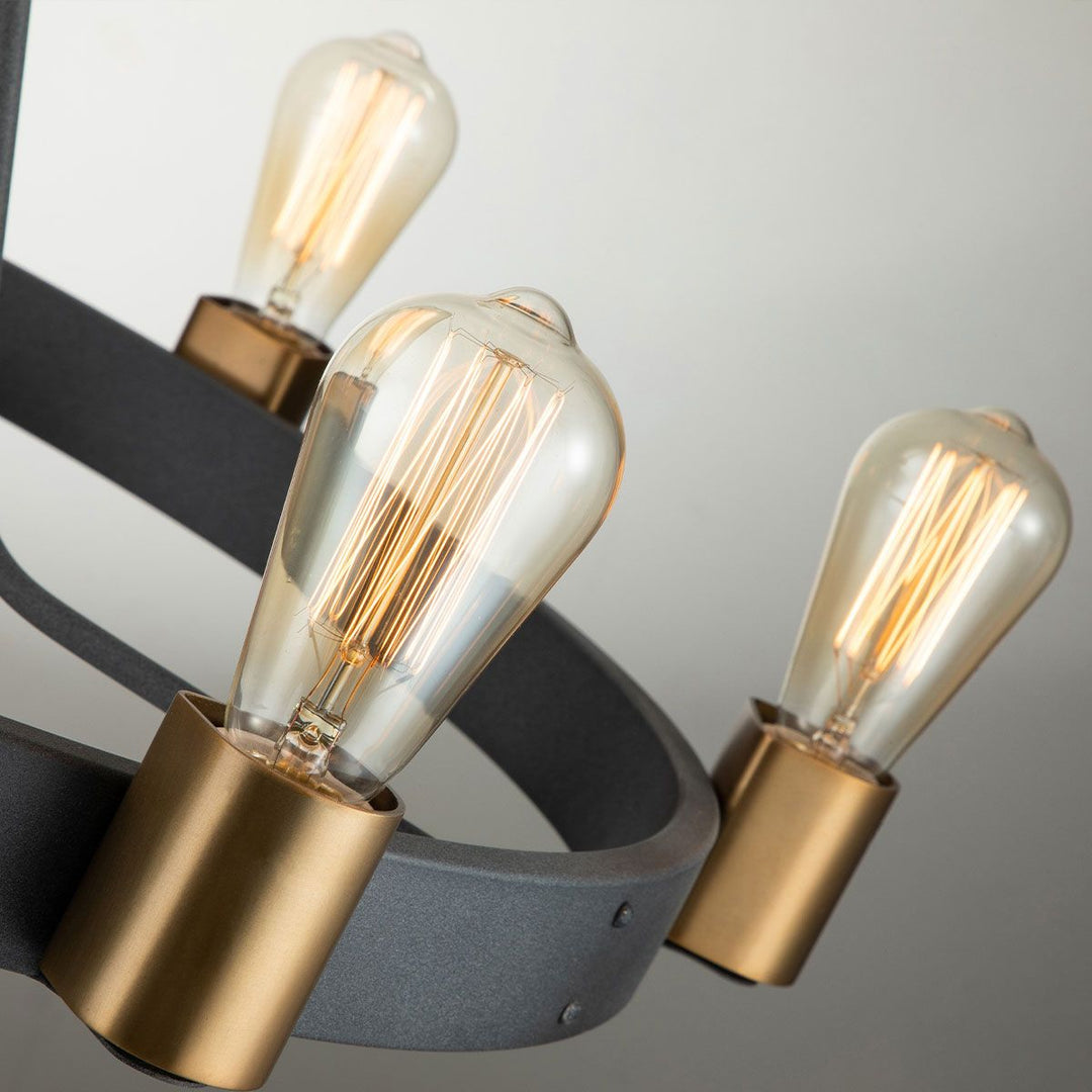 Silas 6 Light Semi-Flush Pendant Light Elstead 3