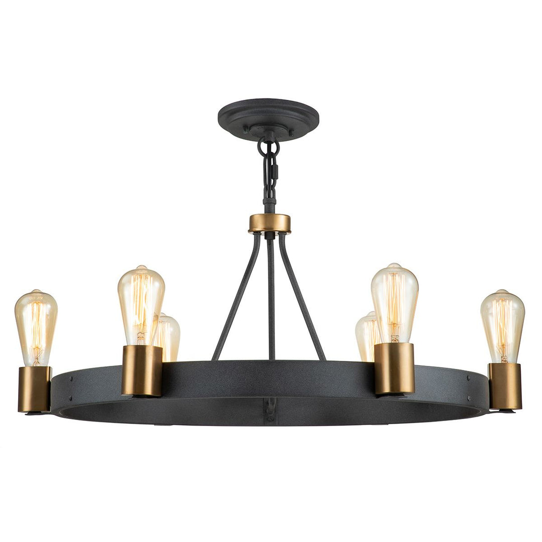 Silas 6 Light Semi-Flush Pendant Light Elstead 6