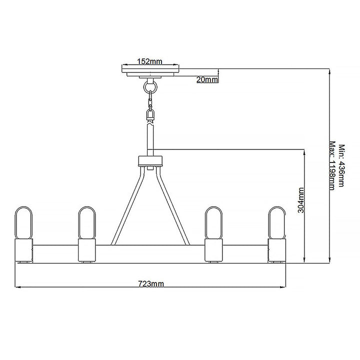 Silas 6 Light Semi-Flush Pendant Light Elstead 7