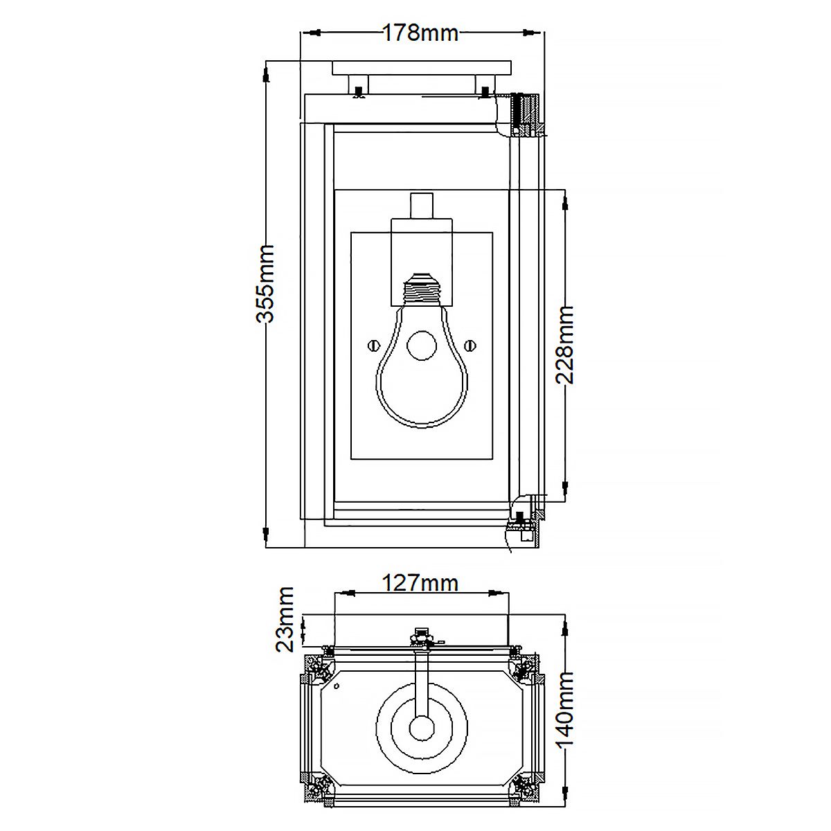 Quintiesse Sutcliffe 1 Light Wall Lantern Oil Rubbed Bronze