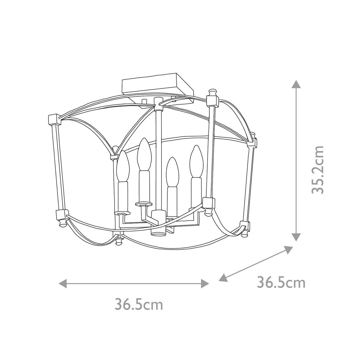 Quintiesse Thayer 4 Light SemiFlush Mount