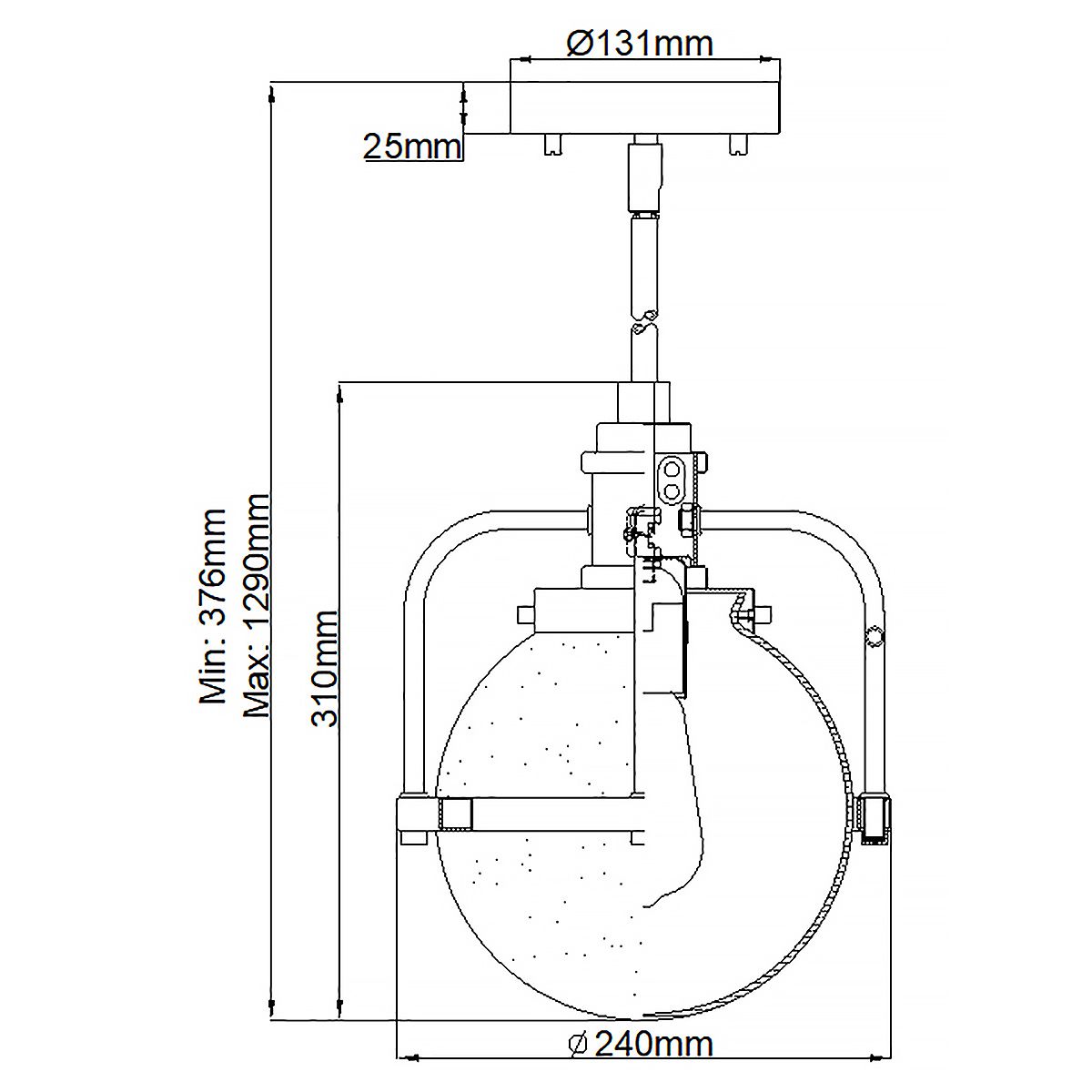 Quintiesse Triocent 1 Light Pendant SemiFlush