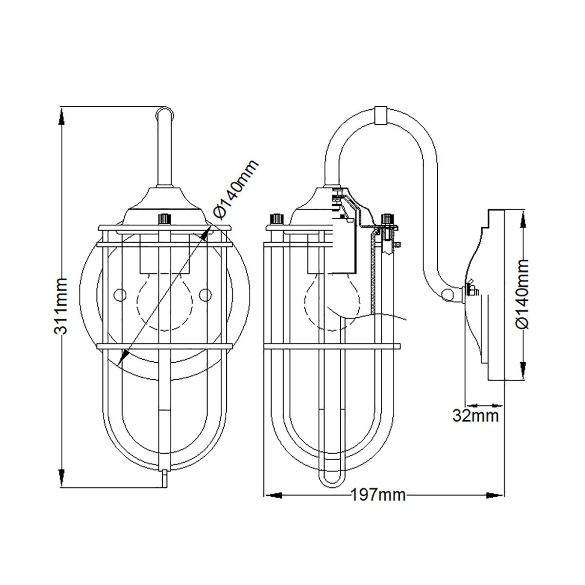 Quintiesse Urban Restoration 1 Light Wall Light