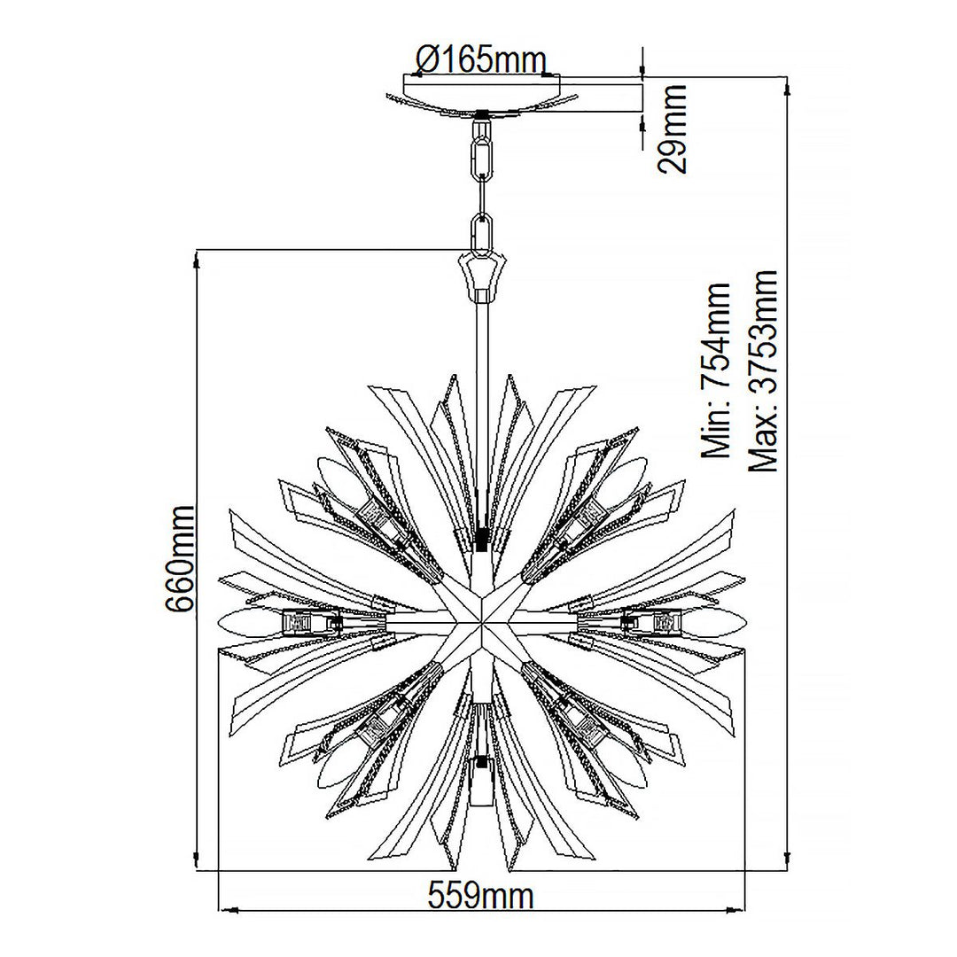 Vida 13 Light Small Pendant Light Elstead 7