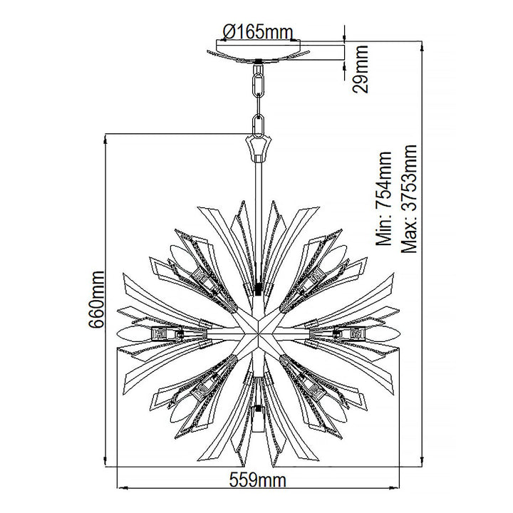 Vida 13 Light Small Pendant Light Elstead 7
