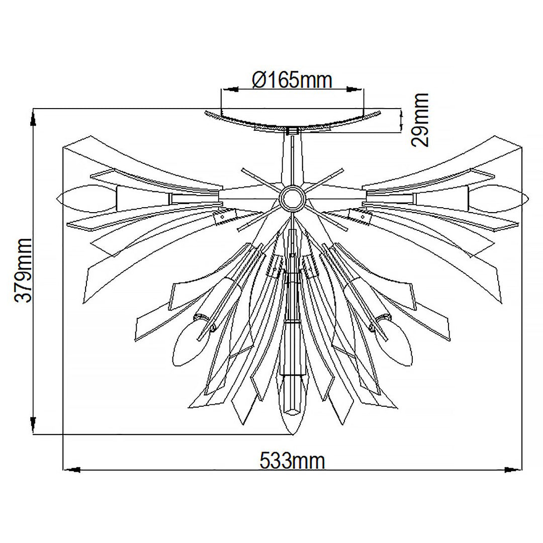 Vida 9 Light Semi Flush Light Elstead 6