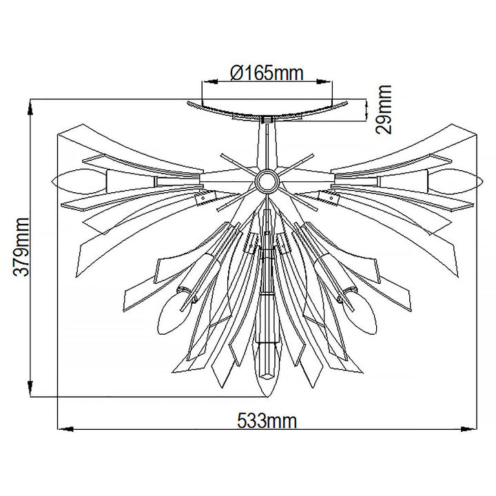 Vida 9 Light Semi Flush Light Elstead 6