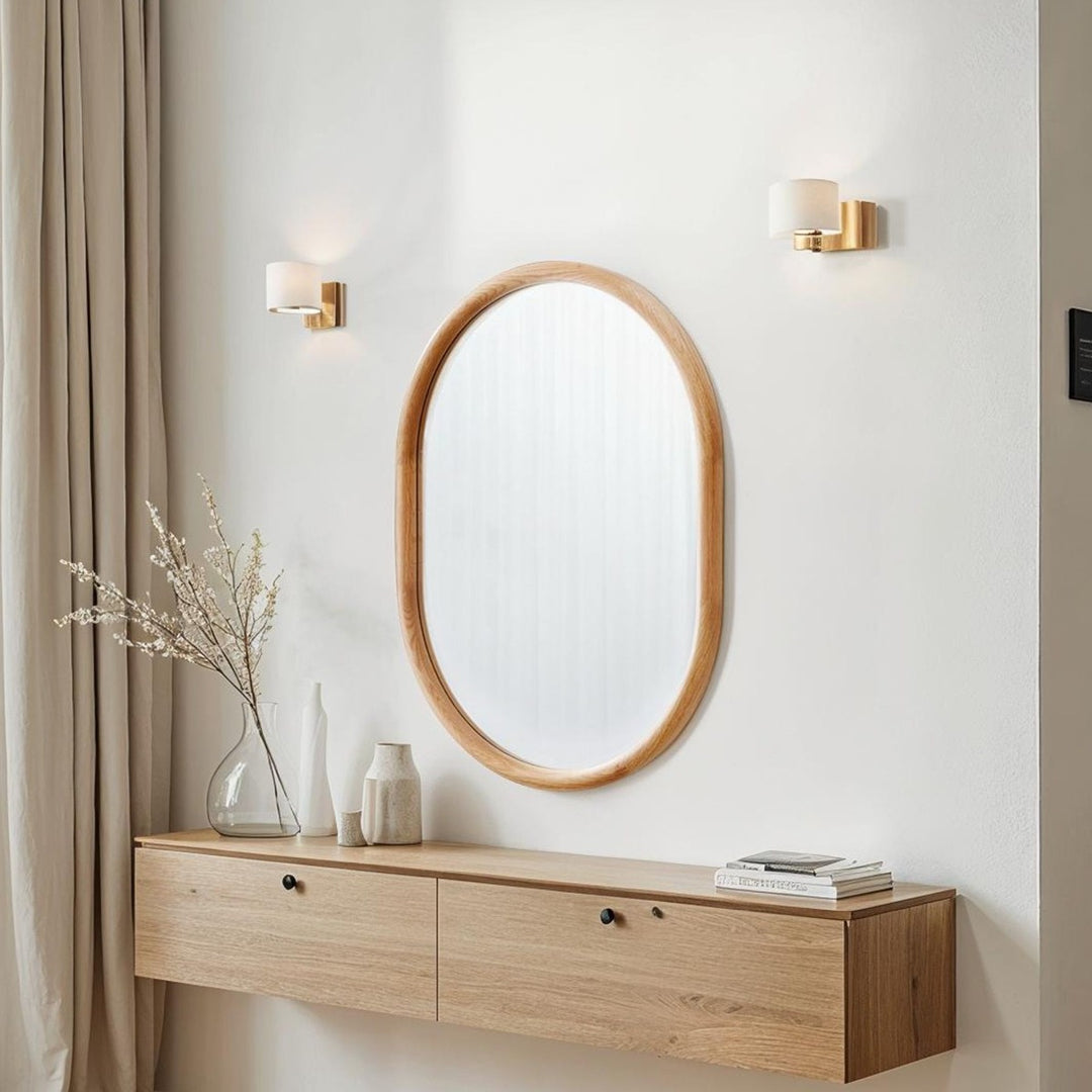 Quinn Oval Wall Mirror - Oak Yearn Mirrors 3