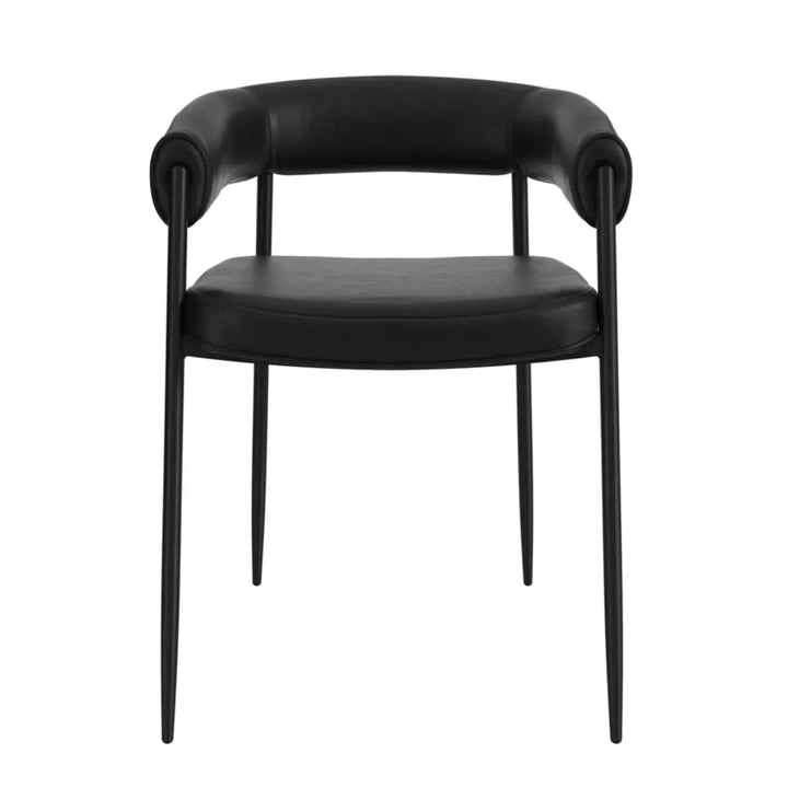 Rowan Faux Leather Set of 2 Dining Chairs - Black