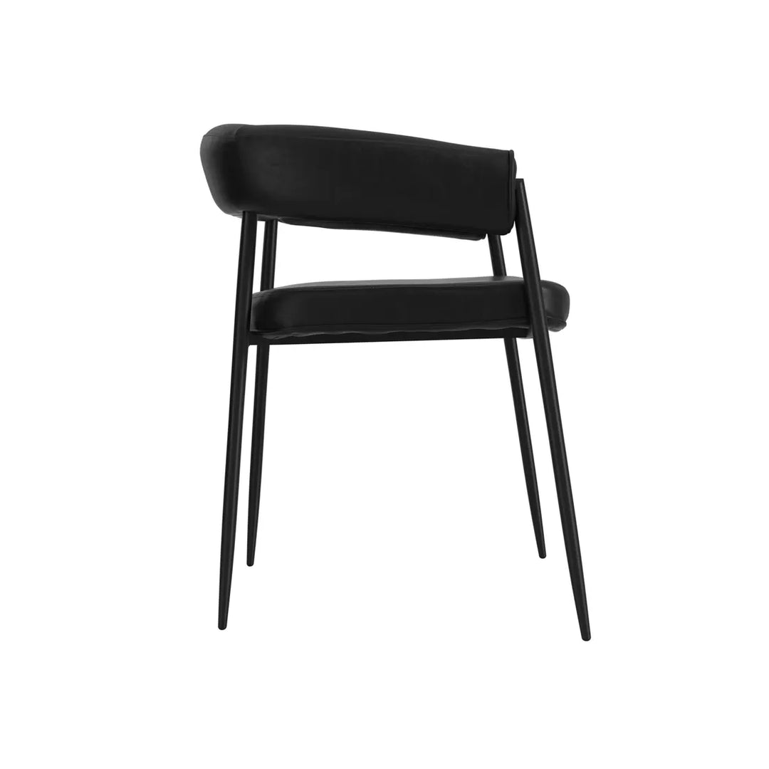 Rowan Faux Leather Set of 2 Dining Chairs - Black