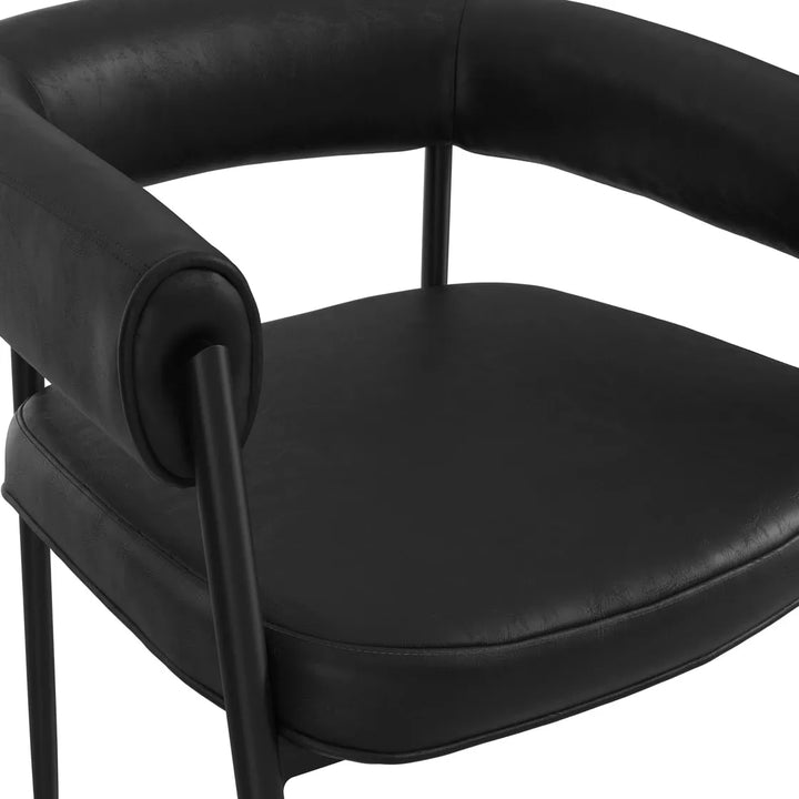 Rowan Faux Leather Set of 2 Dining Chairs - Black