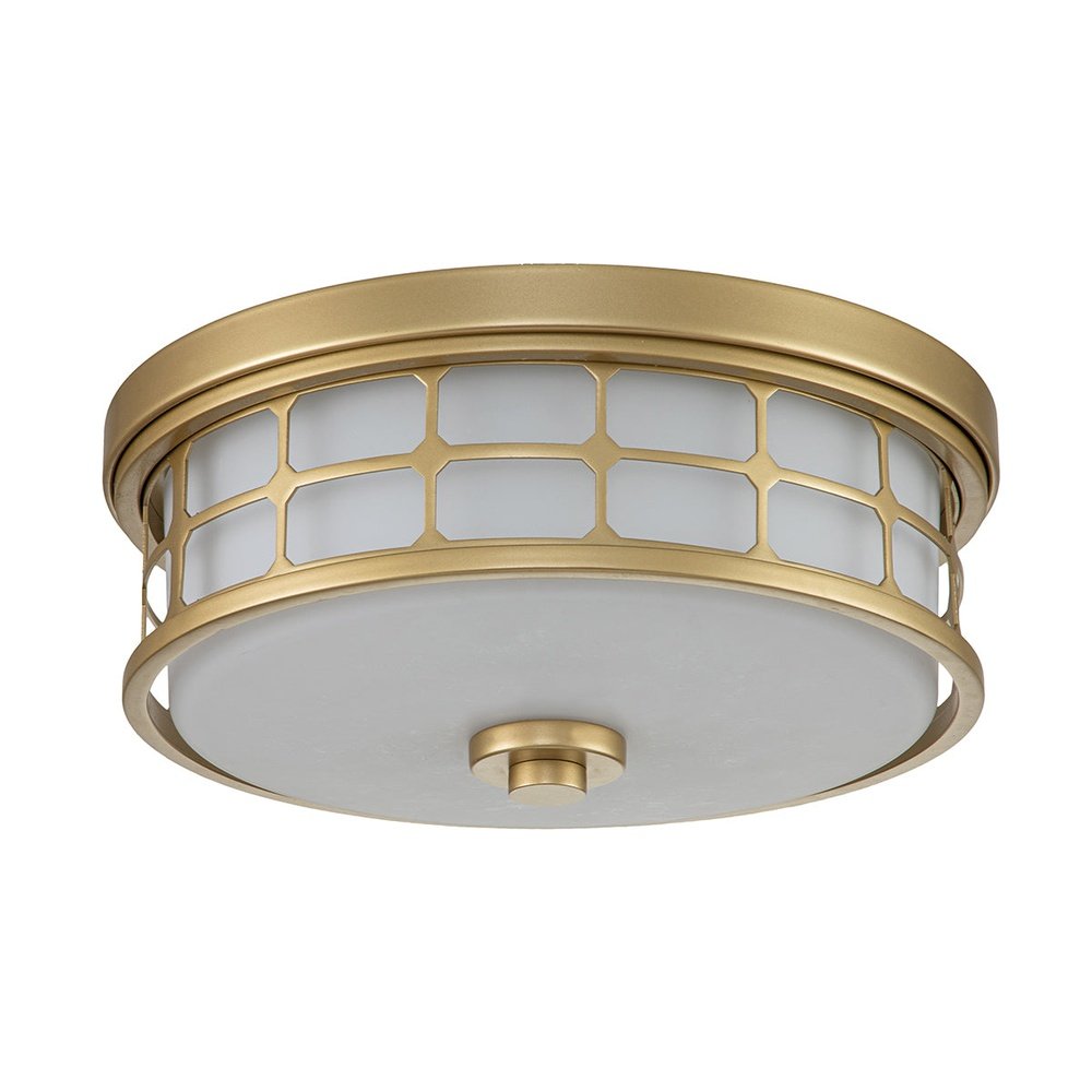 Quoizel Guardian 2 Light Flush Mount in Painted Brass