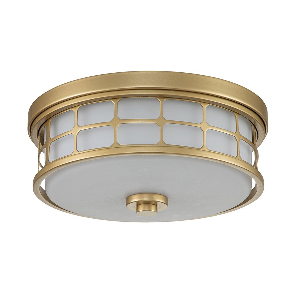 Quoizel Guardian 2 Light Flush Mount - Painted Brass Elstead 1