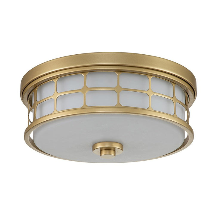 Quoizel Guardian 2 Light Flush Mount - Painted Brass Elstead 1
