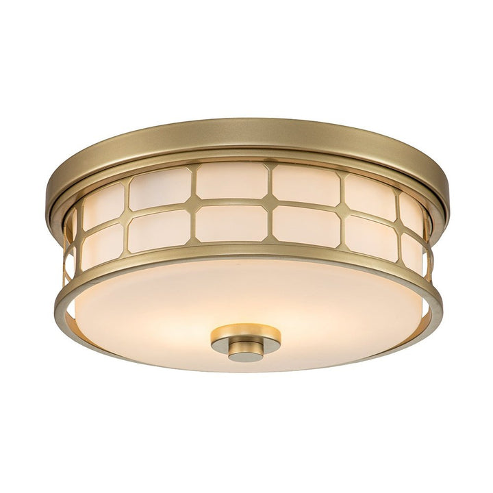 Quoizel Guardian 2 Light Flush Mount - Painted Brass Elstead 2