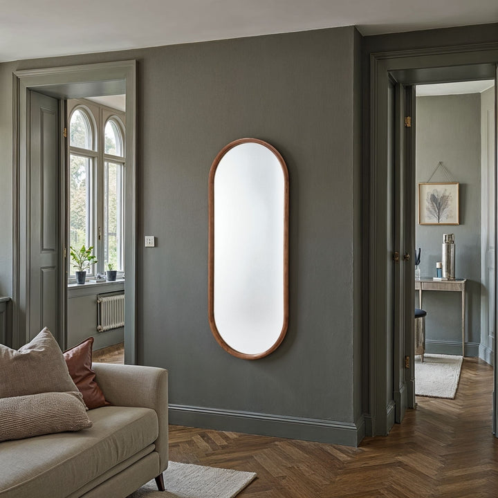 Quebec Full Length Oval Mirror - Walnut Yearn Mirrors 4