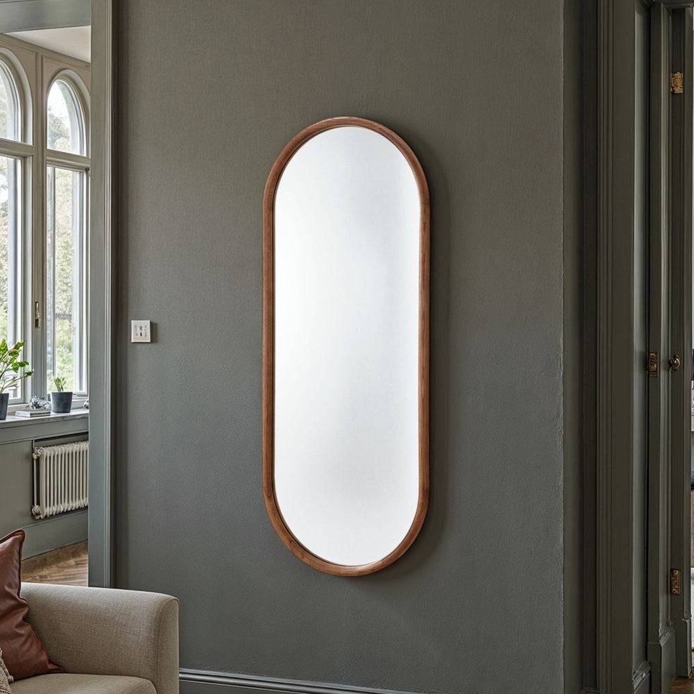 Quebec Full Length Oval Mirror - Walnut Yearn Mirrors 5