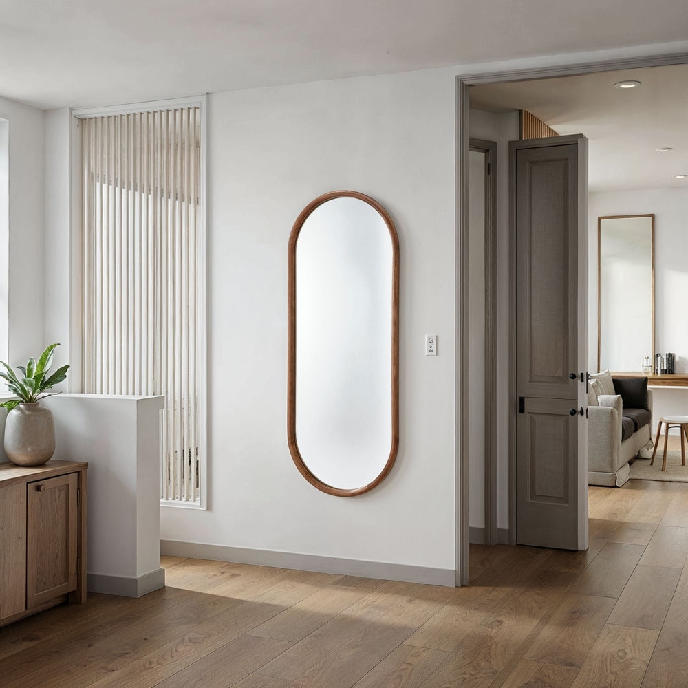 Quebec Full Length Oval Mirror - Walnut Yearn Mirrors 6