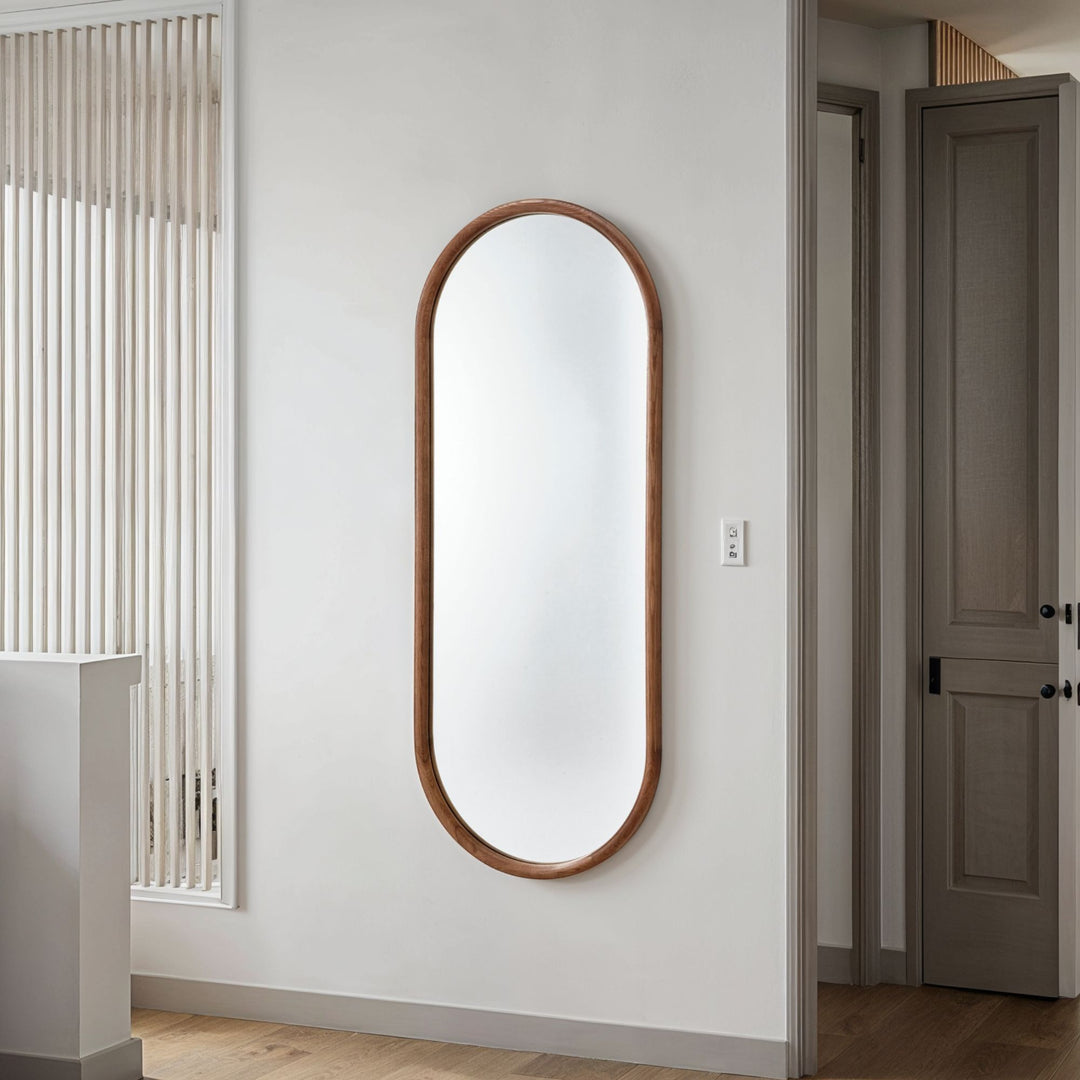 Quebec Full Length Oval Mirror - Walnut Yearn Mirrors 7