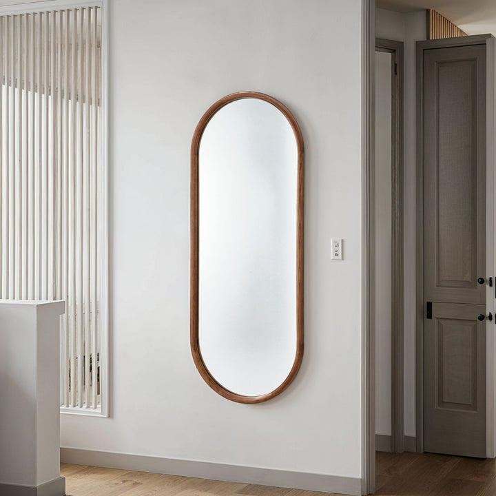 Quebec Full Length Oval Mirror - Walnut Yearn Mirrors 7