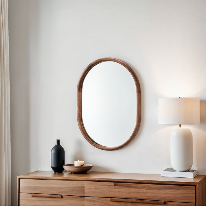Quebec Oval Wall Mirror - Walnut Yearn Mirrors 3