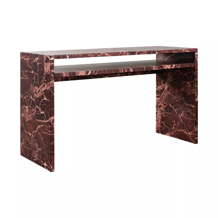 Ikos Marble Effect Desk - Rosso Levanto