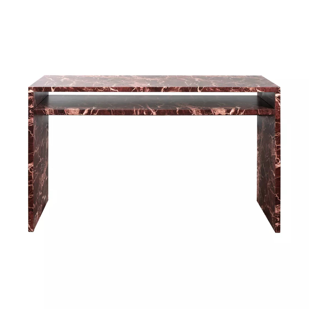 Ikos Marble Effect Desk - Rosso Levanto