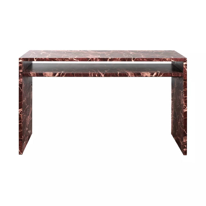 Ikos Marble Effect Desk - Rosso Levanto
