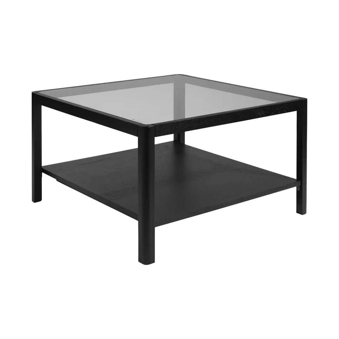 Raffi Glass Top Coffee Table - Black