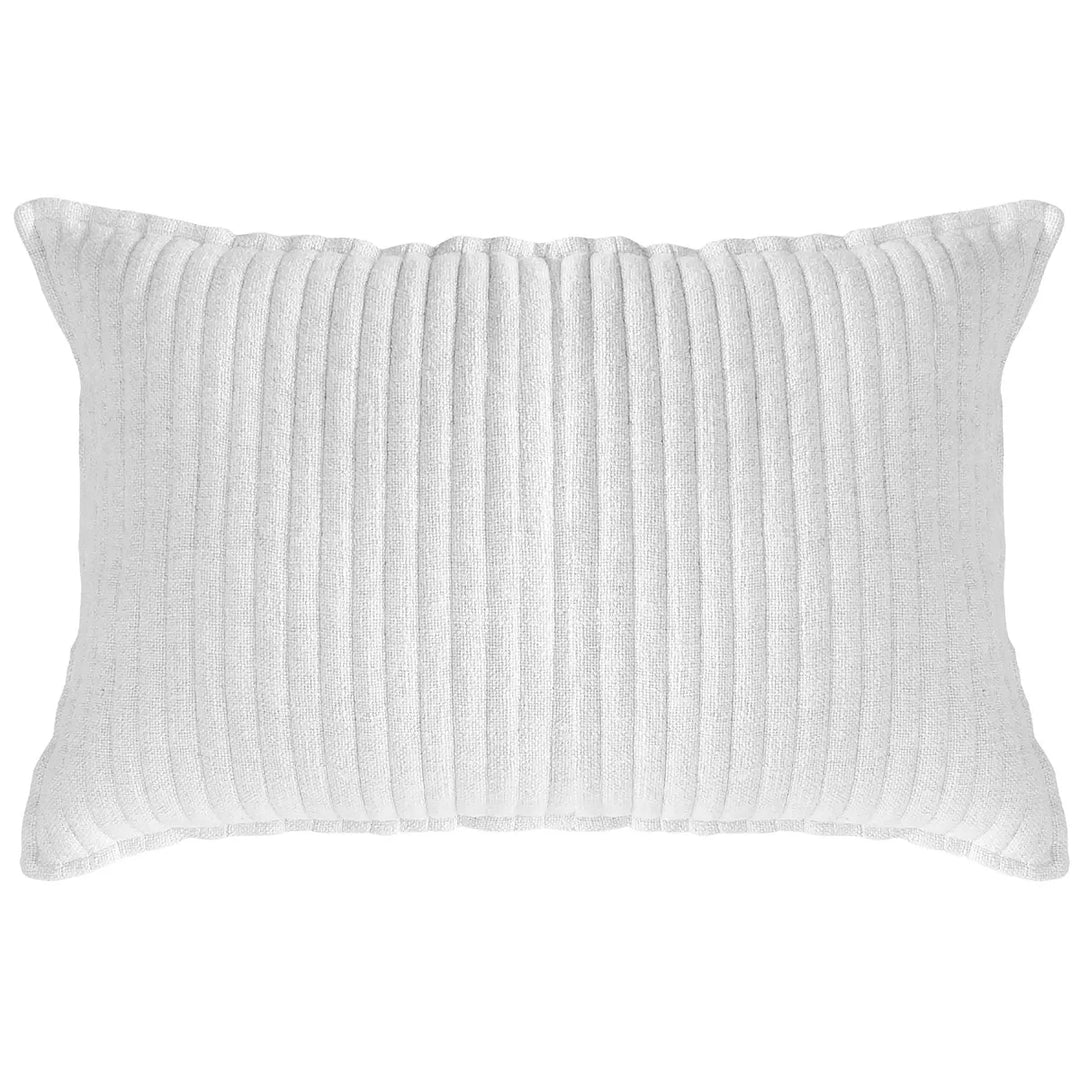 Looma Quilted Soft Stripe Rectangular Cushion 40x60cm - Ivory