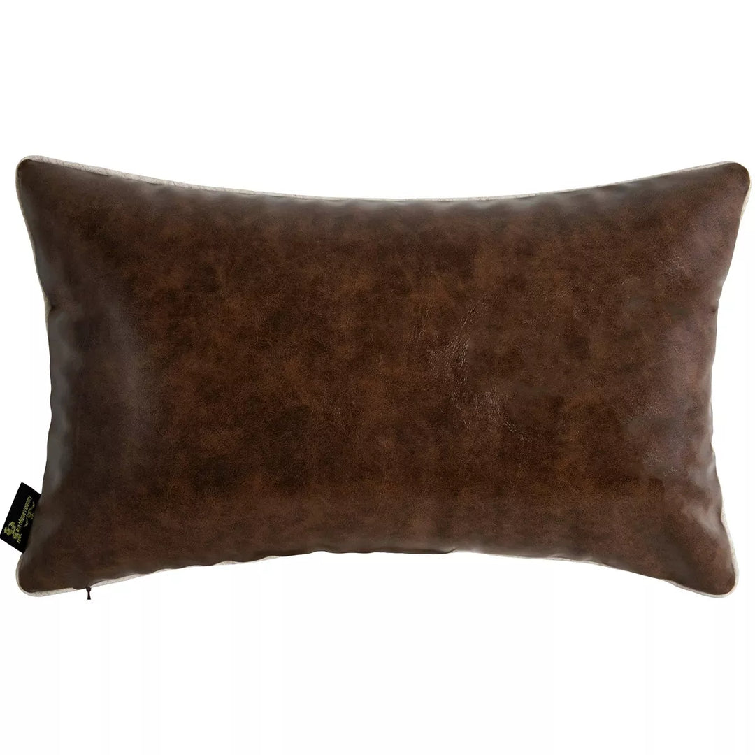 Saddle Up Faux Leather Cushion 30x50cm - Brown