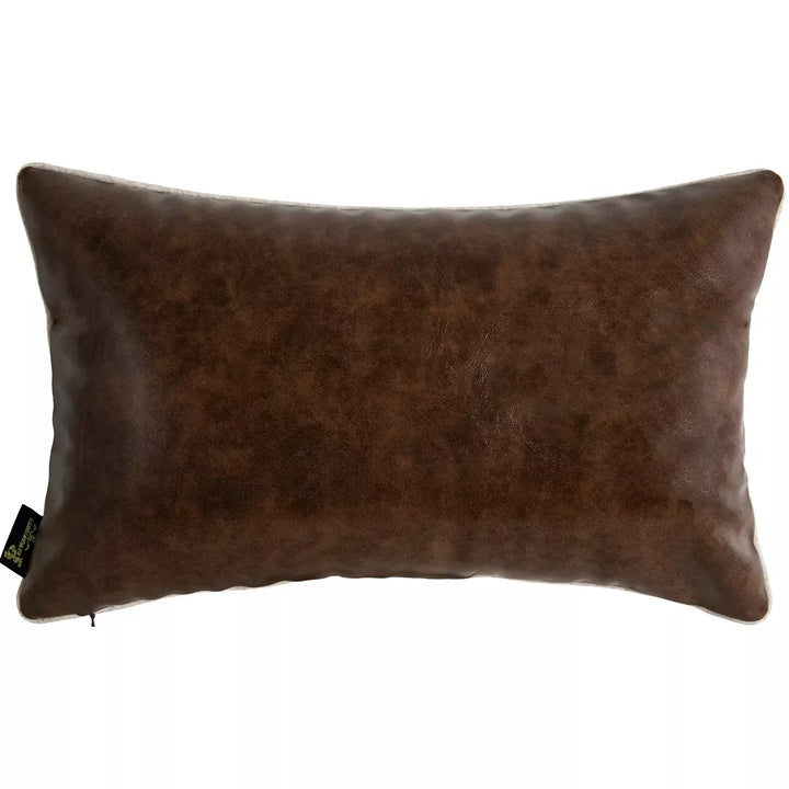 Saddle Up Faux Leather Cushion 30x50cm - Brown