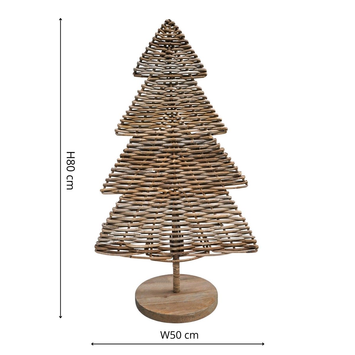 Ivyline Rattan Christmas Tree - 80cm