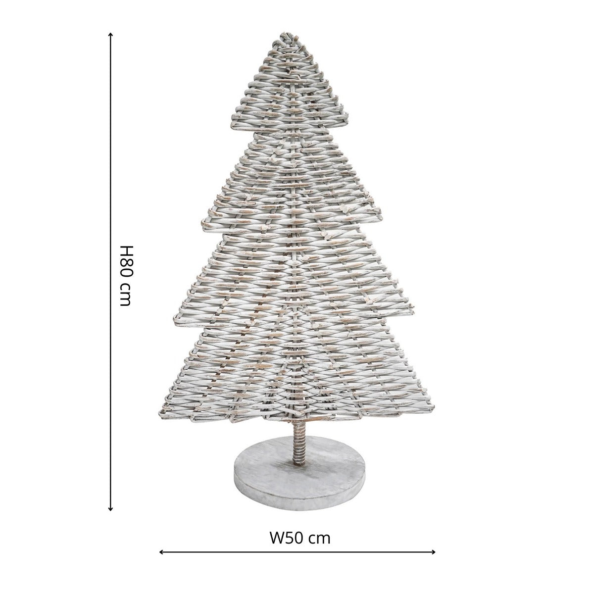 Ivyline Rattan 80cm Christmas Tree in White