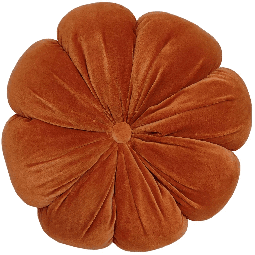 Malini Round Fleur Cushion in Rust