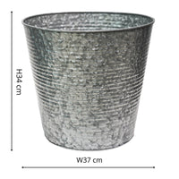 Ivyline Ribbed Galvanised Planter