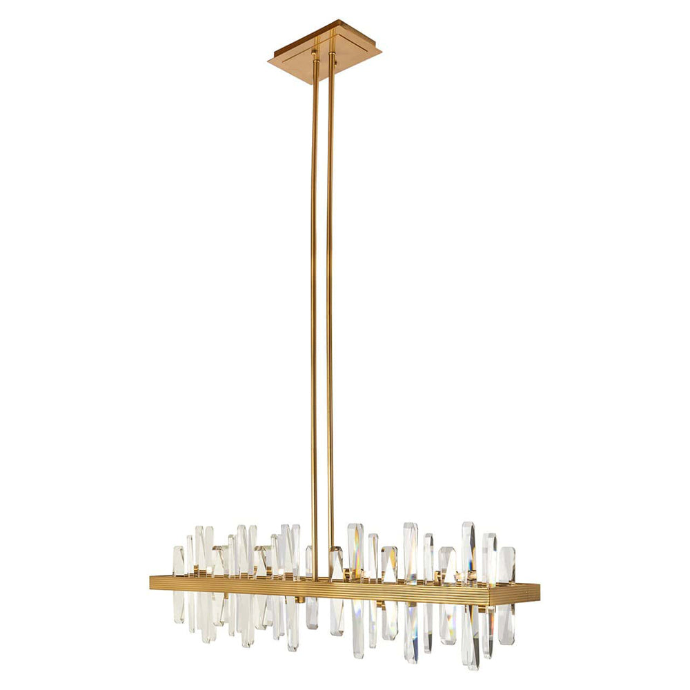 Richmond Interiors Briget Crystal Hanging Lamp in Bronze