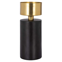 Richmond Interiors Tess Candle Holder in Black & Gold - Small