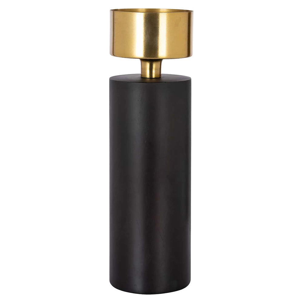 Richmond Interiors Tess Candle Holder in Black & Gold - Large