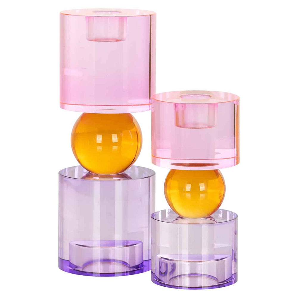 Zahra Small Crystal Candle Holder - Pink Richmond 3