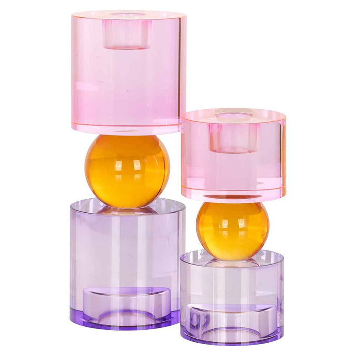 Zahra Small Crystal Candle Holder - Pink Richmond 3