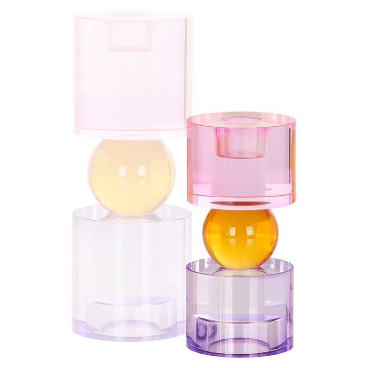Zahra Small Crystal Candle Holder - Pink Richmond 4