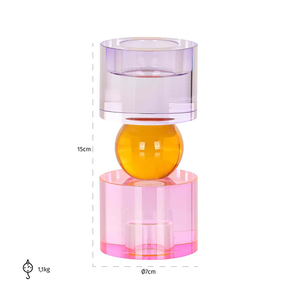 Zahra Small Crystal Candle Holder - Pink Richmond 6