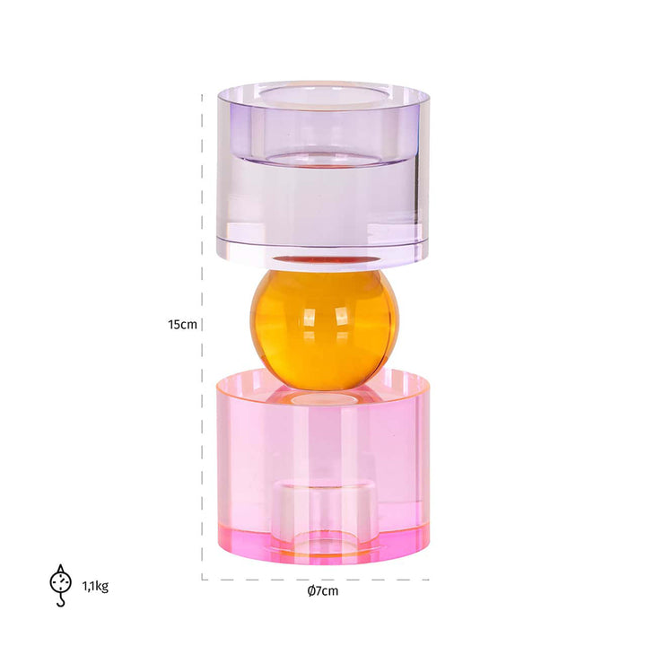 Zahra Small Crystal Candle Holder - Pink Richmond 6