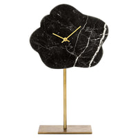 Richmond Interiors Bram Marble Clock in Black & Gold