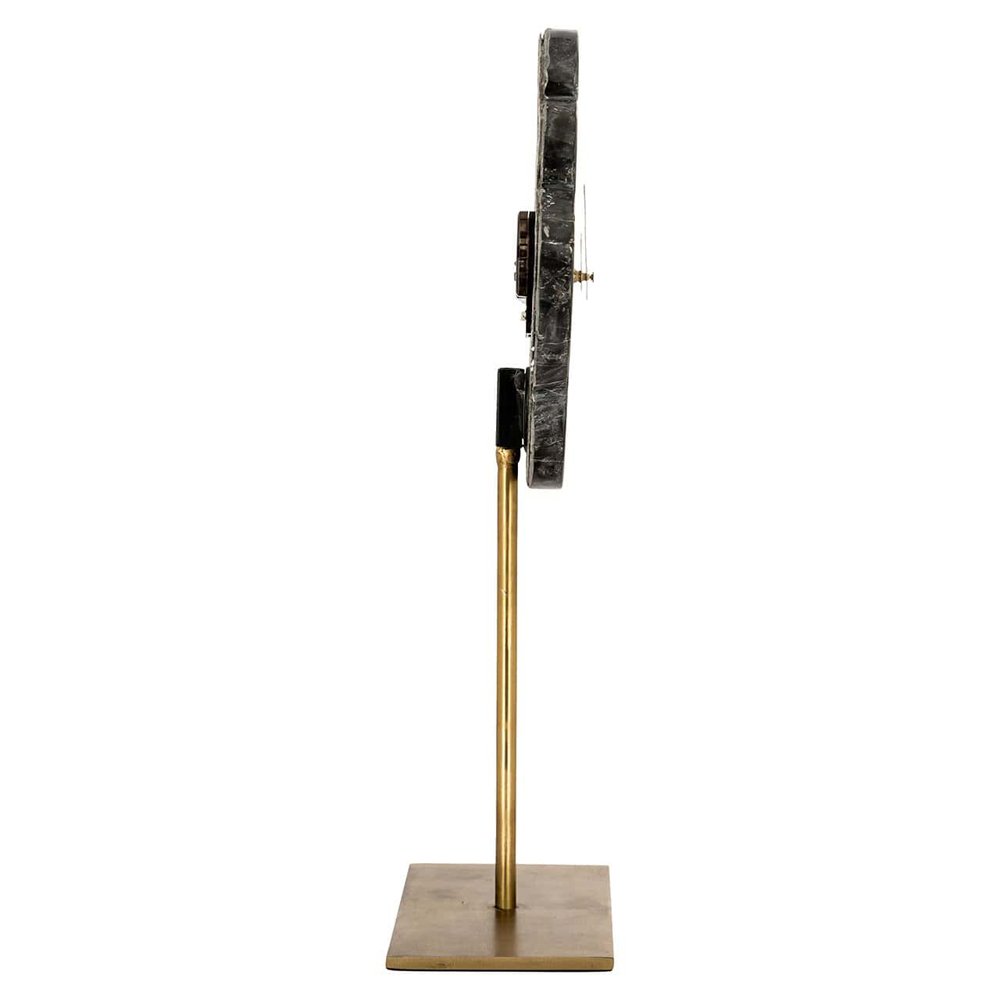 Richmond Interiors Bram Marble Clock in Black & Gold